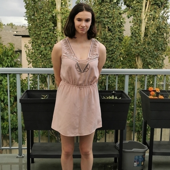 Ecote Beige Sleeveless Dress With Studs Medium - Picture 3 of 7